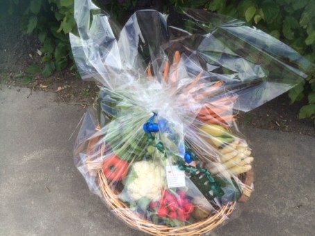 Voorbeeld van een groenten/fruitmand laten maken bij Wullebeekhof