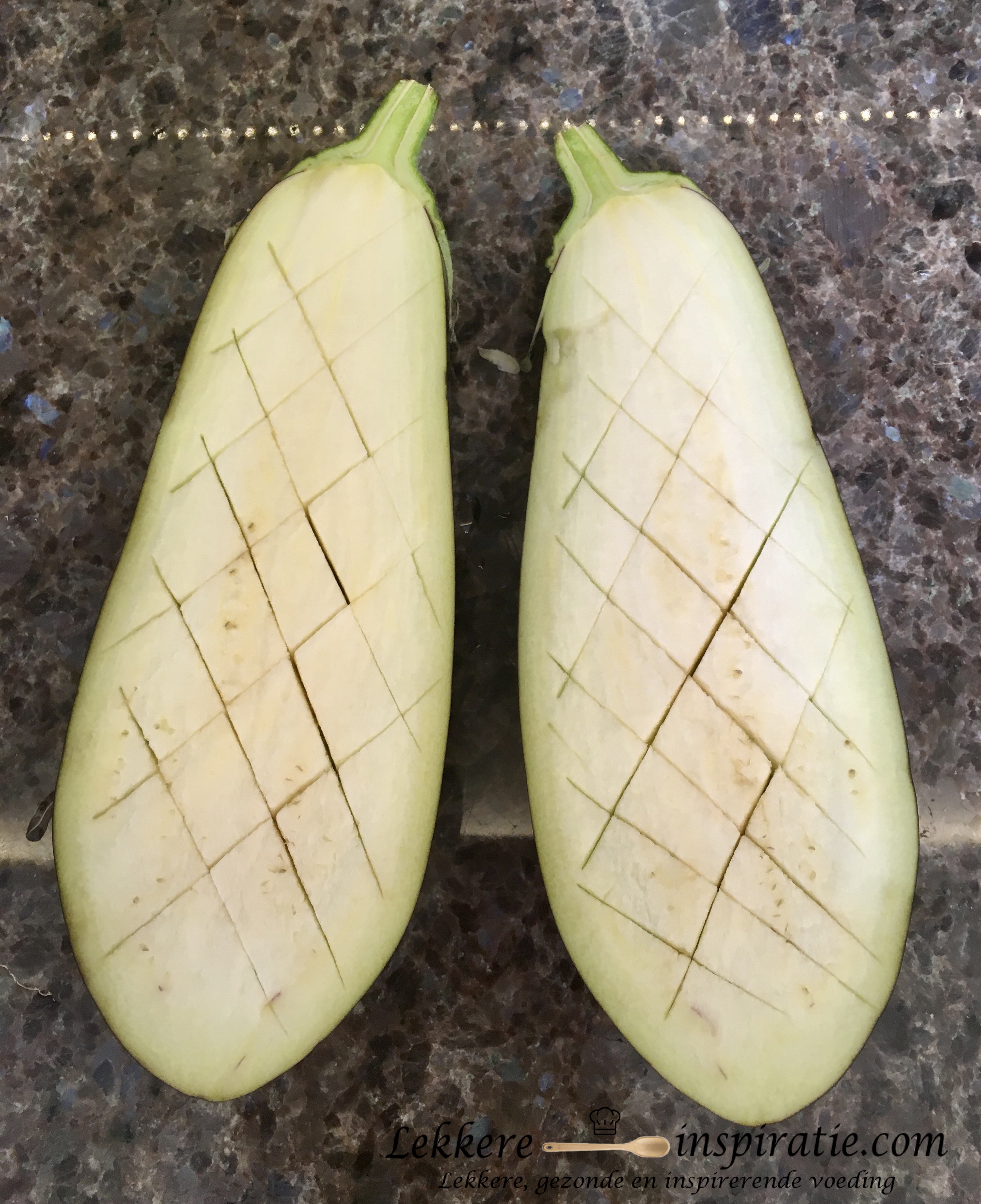 auberginne insnijden