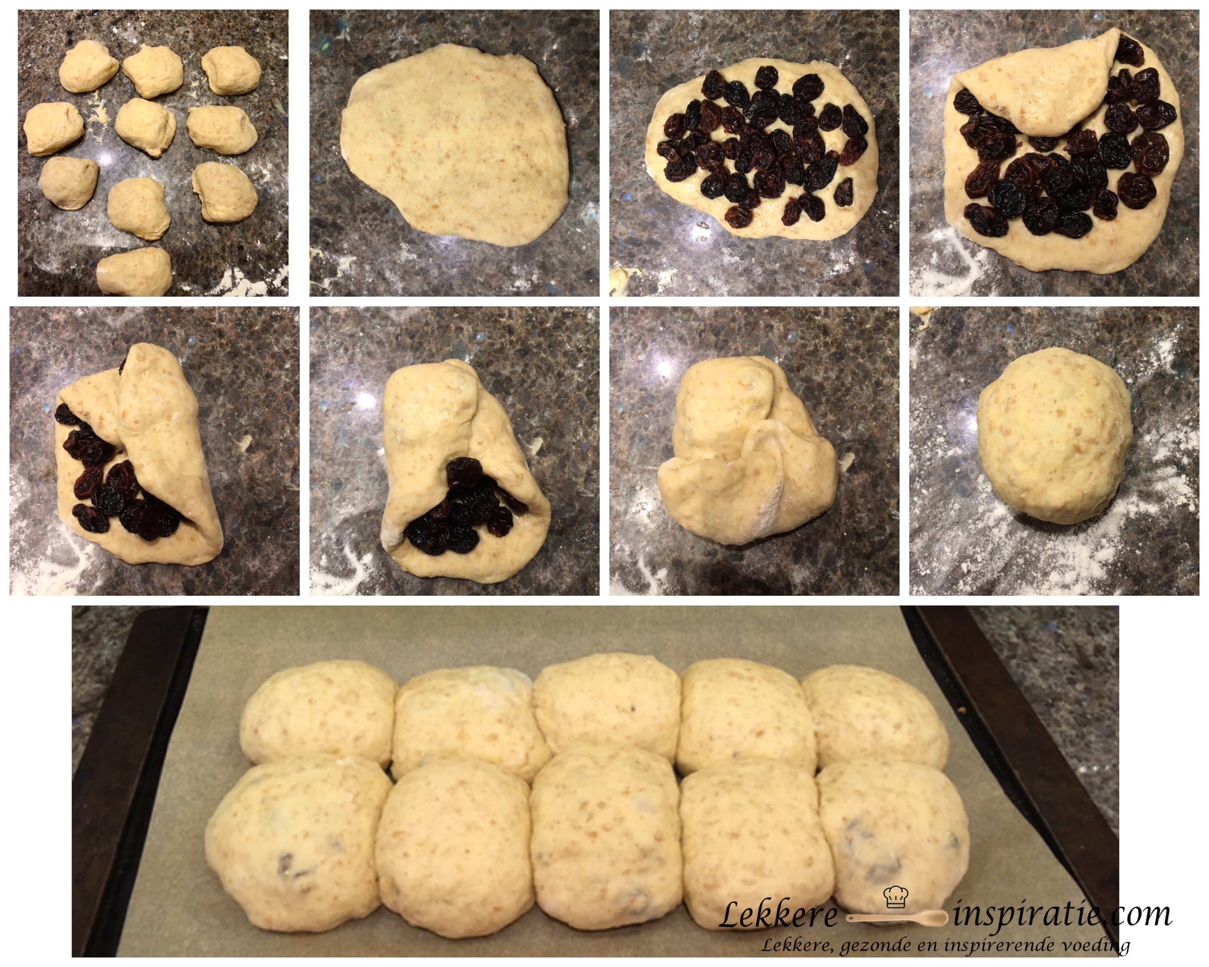 Stappenplan Rozijnen-suikerbrood (melkvrij)