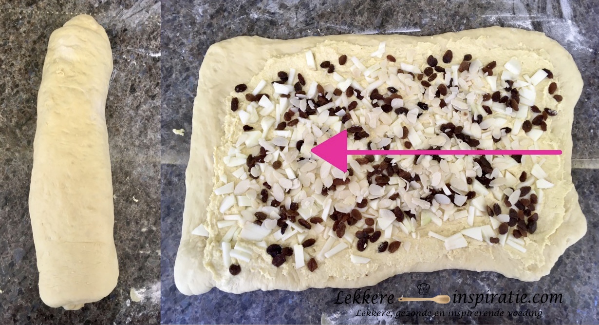 Brood met frangipane en appel - oprollen