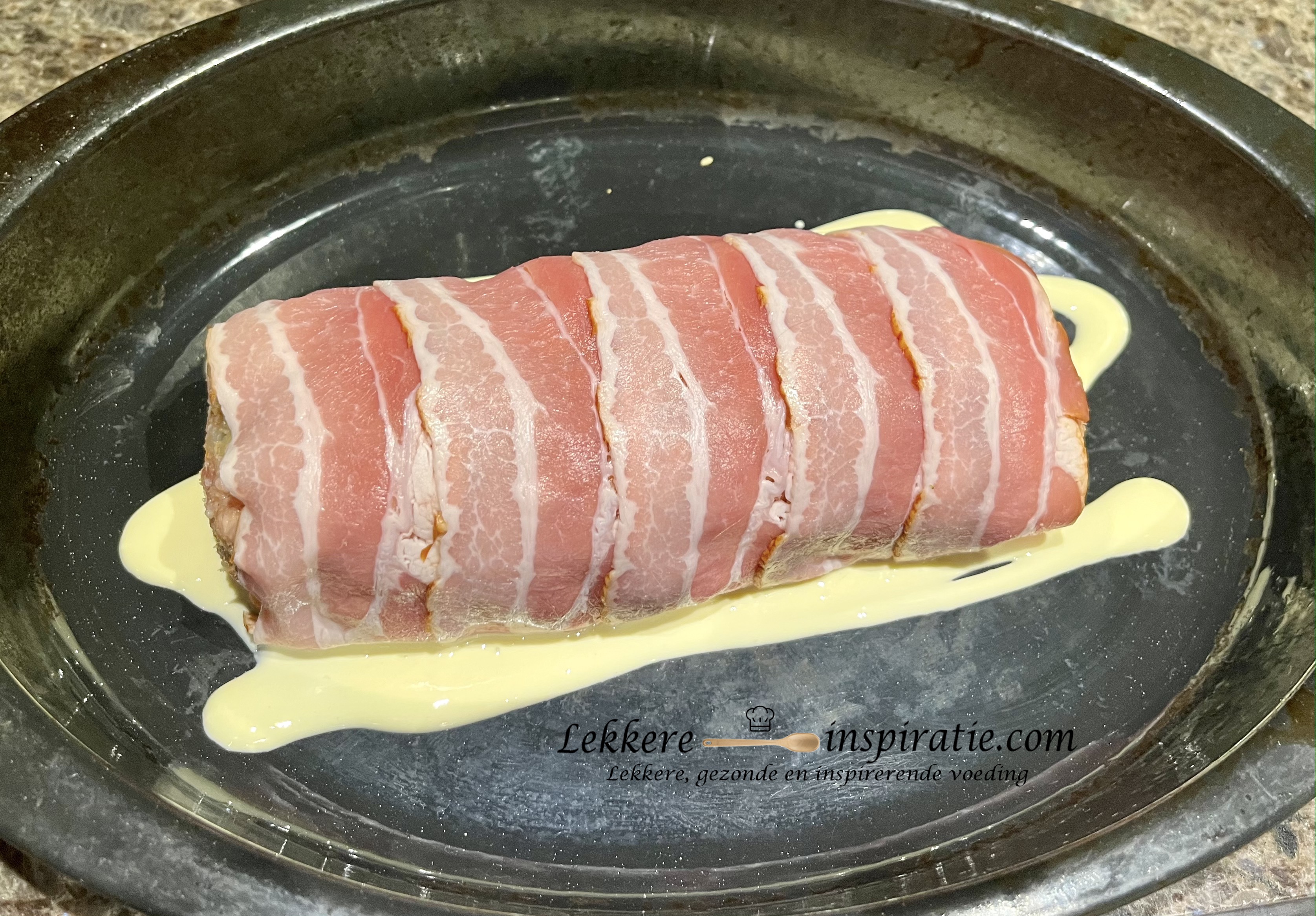 gehaktbrood met spek (rauw)